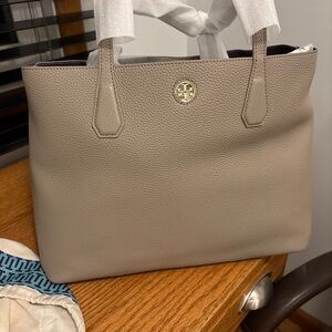 Tory Burch Taupe Leather Tote